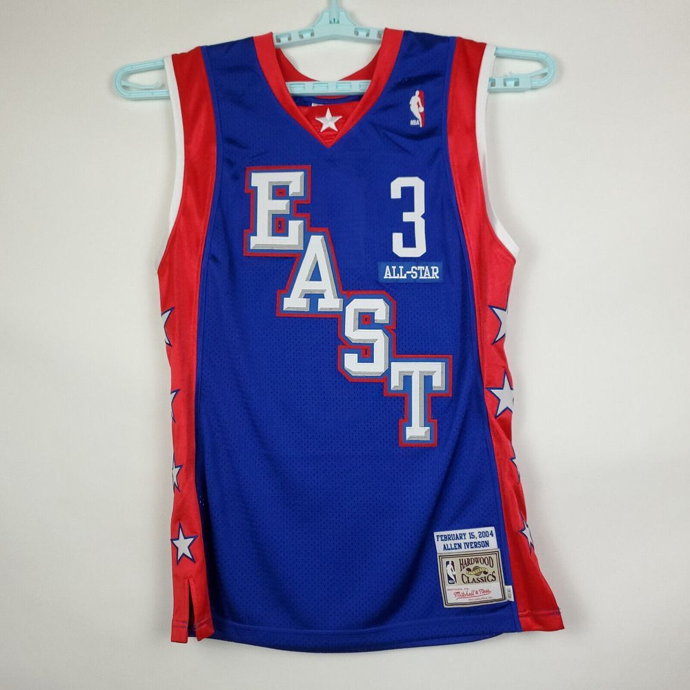 Allen Iverson Mitchell & Ness M Medium Authentic NBA All-Star Jersey Blue #3 NWT - Picture 2 of 11